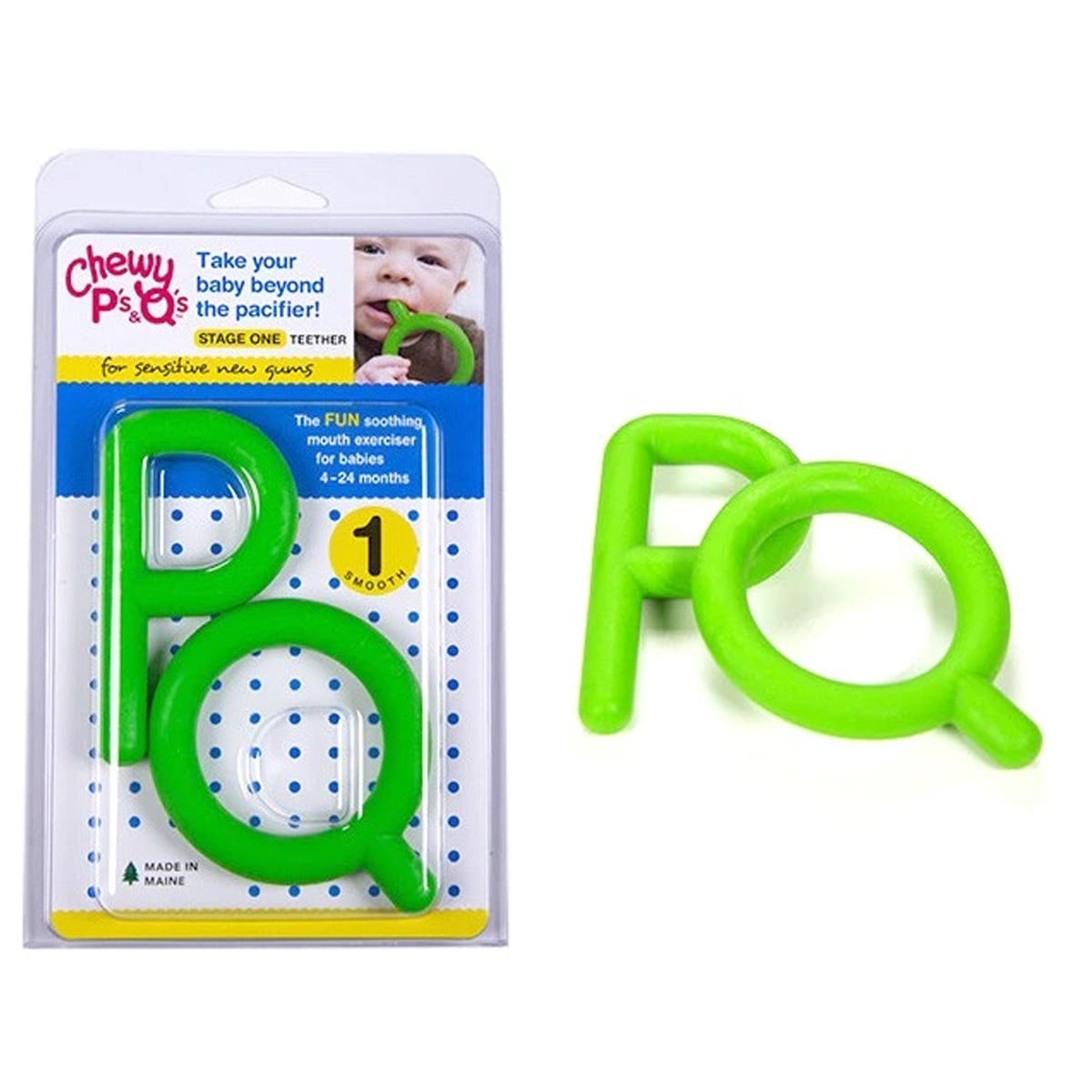 PS & QS - GREEN- STAGE 1 TEETHER - CHEWY TUBE®